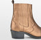 PS Poelman Mustang - Dames Cowboy Enkellaarzen - Metallic leer - Bruin Brons
