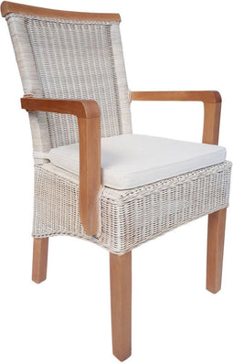 SVJ Eetkamerstoel Rechthoekig - 57 x 54 x 97 cm - Rotan - Wit