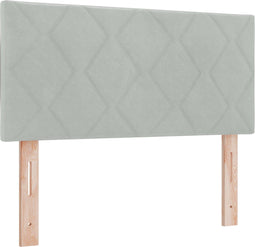 vidaXL - Hoofdbord - met - Diamant - Blokken - Design - in - Lichtgrijs - 90 - cm - van - Velvet