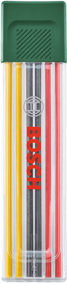 BOSH - Set van 6 meerkleurige grafietstiften - 2 rood, 2 geel, 2 HB 2,8 mm grafiet