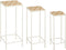 Mica Decorations Odile Bijzettafel Set van 3 - Mozaïekdesign - Bruin/Wit - 28x28x67 cm 24x24x61 cm 20x20x55 cm (set van 3)