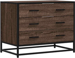 vidaXL - Ladekast - 70x41x56 - cm - bewerkt - hout - bruin - eikenkleur