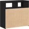vidaXL - Sideboard - met - LED-lampjes - - - Zwart - Eiken - - - 80x35x75 - cm - - - Bewerkt - Hout