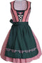 dressforfun Mini-Dirndl Berchtesgaden model 2 XXL - verkleedkleding met vetersluiting en borduursel - rood/wit