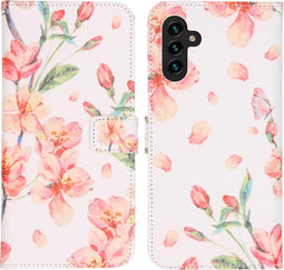 iMoshion Hoesje Geschikt voor Samsung Galaxy A13 (5G) / A04s Hoesje Met Pasjeshouder - iMoshion Design Softcase Bookcase - Roze / Blossom Watercolor