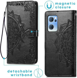iMoshion Hoesje Geschikt voor Oppo Find X5 Lite 5G Hoesje Met Pasjeshouder - iMoshion Mandala Bookcase - Zwart