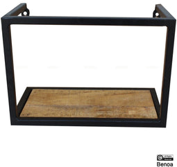 Iron Wall Rack with Mango Wooden Shelf