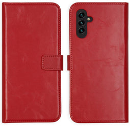 Selencia Galaxy A13 (5G) / A04s - Echt Lederen Bookcase - 3 Pashouders - Rood