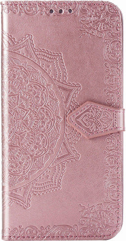 Hoesje Met Pasjeshouder Geschikt voor Samsung Galaxy A51 - Mandala Bookcase - Roze