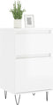 vidaXL - Dressoir - 40x35x70 - cm - bewerkt - hout - hoogglans - wit