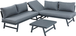 Intimo Garden - Luxe Japandi Loungeset - Aluminium - geschikt voor 4 Personen - Incl kussenset