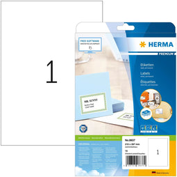 Herma 8637 - Etiketten A4 - 1 Etiket per vel - Wit (10 vellen)