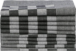 vidaXL - Keukendoeken - 10 - st - 50x70 - cm - katoen - zwart - en - wit