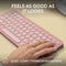 Logitech Pebble Keys 2 K380s - Draadloos toetsenbord - Bluetooth - Azerty FR - Roze