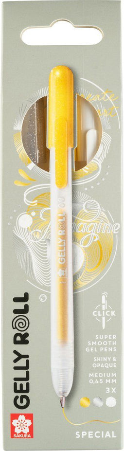 Sakura Gelly Roll - Gelpen met klikfunctie - Sneldrogende inkt - Zilver-Goud-Wit (3 stuks)