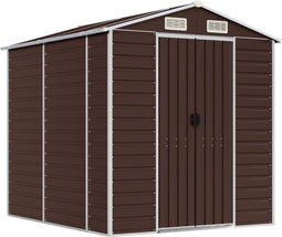vidaXL - Tuinschuur - 191x215x198 - cm - gegalvaniseerd - staal - bruin