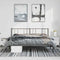 vidaXL - Bedframe - met - hoofdbord - metaal - zwart - 183x213 - cm