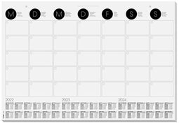 Sigel bureauonderlegger - 59,5x41cm - wit - maandplanner - 12 vel - kalender 2023/24/25 - SI-HO550