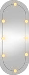 vidaXL - Wandspiegel - met - LED's - ovaal - 45x100 - cm - glas