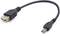 Gembird OTG USB Adapter Kabel - USB Mini-B naar USB A - 15 cm - Zwart