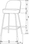 BePureHome Vogue Barstoel - Velvet - Zwart - 89x50x55