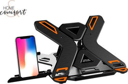 Home & Comfort universele laptop standaard Verstelbaar - telefoonhouder - 11 - 17 Inch - Opvouwbaar-