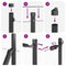 vidaXL - Hekpalen - 13 - st - Grijs - Ø32 - mm - 80 - cm - Gegalvaniseerd - Staal