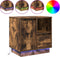 vidaXL - Nachtkastje - met - LED - Lichten - Gerookt - Eiken - 50x34,5x50 - cm