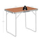 Woltu CPT8135ei - Campingtafel - Lichtgewicht Opvouwbaar Aluminium MDF - Eiken Kleur - 70 x 50 x 60 cm