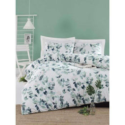 Beddengoedset - Dekbedovertrek 220 x 240 cm + 2 kussenslopen 60 x 60 cm - 65% katoen 35% polyester - Groen