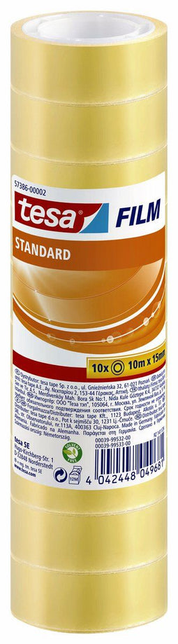 Plakband tesafilm standaard 10mx15mm tr 10rol