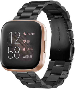 imoshion Bandje met Horlogeband inkorter - Geschikt voor Fitbit Versa Lite, Fitbit Versa 2 - imoshion Stalen band met installatiehulp - Zwart