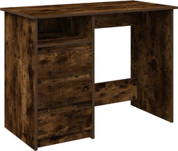vidaXL - Bureau - 102x50x75 - cm - bewerkt - hout - gerookt - eikenkleurig