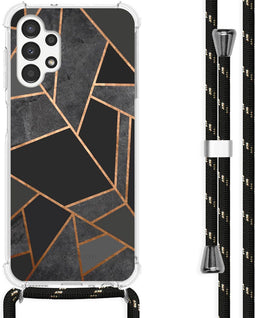 iMoshion Hoesje Geschikt voor Samsung Galaxy A13 (4G) Hoesje Met Koord - iMoshion Design Hoesje met Koord - Zwart / Black Graphic