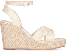 POSH by Poelman NOLA - Dames sandalen met hak - Gespsluiting - Goud (39)