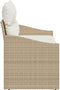 vidaXL - 2-Zits - Ligbed - met - Kussens - Beige - Poly - Rattan