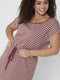 ONLY CARMAKOMA CARAPRIL SS KNEE DRESS - Jurk met aantrekkoord - Apple Butter met witte streep - Maat M-46/48