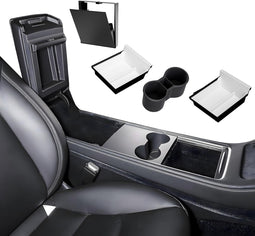loonara® SpaceMax Elite - Middenconsole Organizer - Perfecte pasvorm Tesla Model 3 & Y - Ruimtebesparend ontwerp