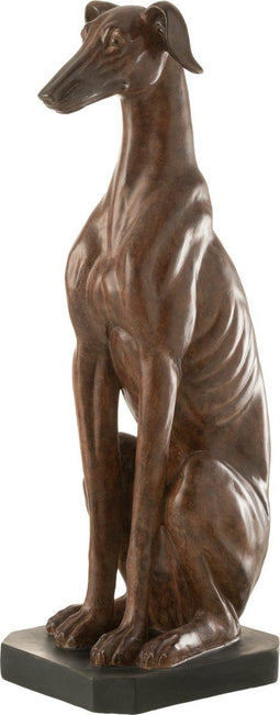 J-Line Windhond Zittend Poly Bruin Large