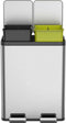 EKO EcoCasa - Pedaalemmer 2x30L - Soft Close - Mat RVS