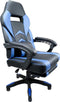 Nifty Living - Bureaustoel - met voetsteun - kunstleer - zwart/blauw