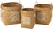 J-Line mand Tekening - bamboe - wit/natuur - 3 stuks
