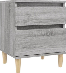 vidaXL - Nachtkastje - 40x35x50 - cm - grijs - sonoma - eikenkleurig