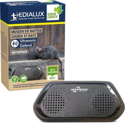 Edialux Ultrasonic Defend - ultrasone muizen- en rattenverjager - waterdicht IP44 - USB-oplaadbaar