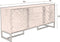Dutchbone Class - Dressoir - 180 x 45 x 80 cm - Visgraatpatroon - Naturel Acaciahout & MDF - Messing Look Onderstel