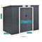 Juskys Metalen tuinhuis M - 213 × 130 × 173 cm - Dubbele schuifdeur - Antraciet