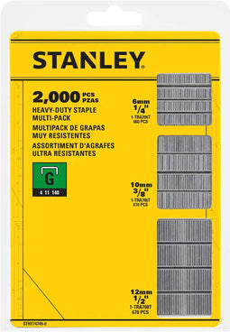 Stanley - Nieten mix 6, 10 en 12mm Type G - 2000 Stuks - Multitool machine accessoires - Handtackers - 1 Stuk(s)
