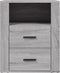 vidaXL - Nachtkastje - 50x36x60 - cm - bewerkt - hout - grijs - sonoma - eikenkleurig