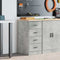 vidaXL - Garagekast - 40x51x85 - cm - massief - grenenhout - betongrijs