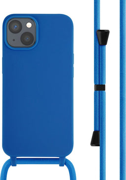 imoshion Hoesje Geschikt voor iPhone 14 Hoesje Met Koord - imoshion Siliconen hoesje met koord - Blauw